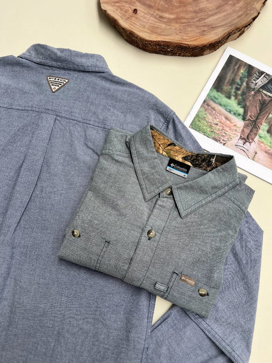 Camisa Columbia Sharptail Stretch Chambray LS